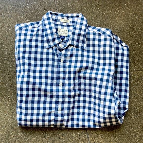 J. Crew Slim Fit Gingham Plaid Button Down - Picture 2 of 5